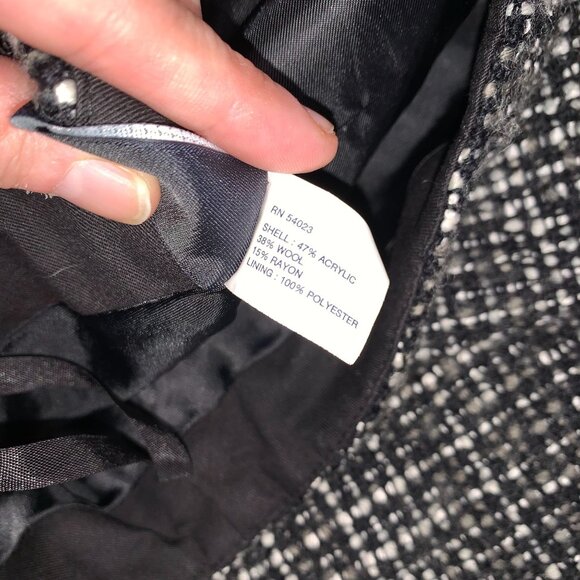 VTG Gap Women's Tweed Midi Black-White Skirt Size 14 Y2K - Picture 8 of 9